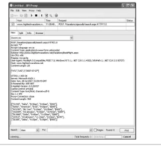 Figure 2-4Eve’s flight search request made with Ajax and the response 