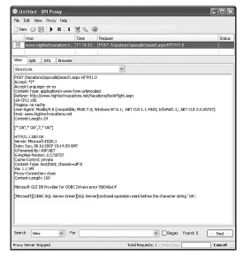 Figure 2-5Eve’s probes caused an ODBC error. Client-side JavaScript suppresses the error, and it doesnot appear in her Web browser.