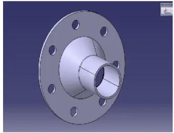 Fig. Drafting of pipe- flange assembly 2.2.2 3d Design Model