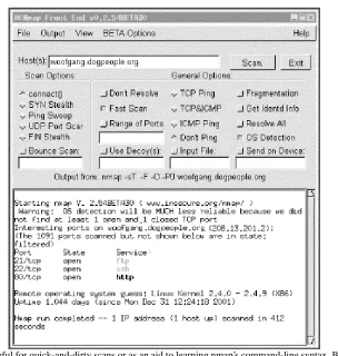 Figure 3-7. Sample nmapfe session 