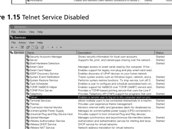 Figure 1.14 Selecting to Disable the Telnet Service
