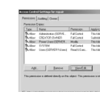 Figure 2.4 Access Control Settings for the %Windir%\Repair Directory
