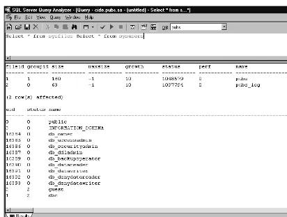 Figure 7.1 Some database servers, such as Microsoft SQL Server, allow formultiple SQL commands in one query.