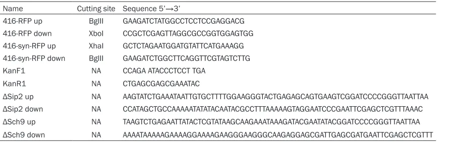 Table 1. Primers and their sequences