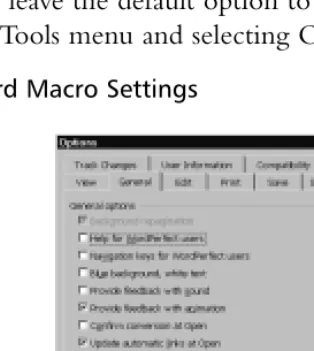 Figure 3.5 Word Macro Settings
