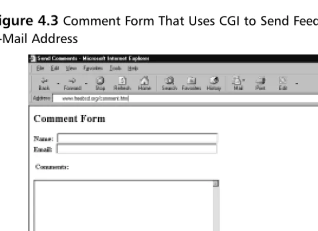 Figure 4.3 Comment Form That Uses CGI to Send Feedback to an 