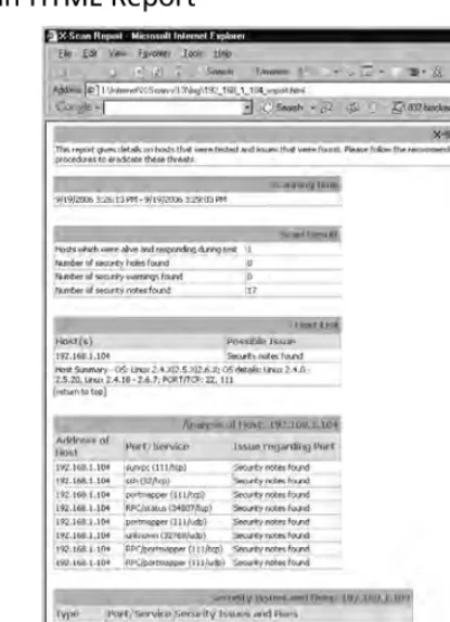 Figure 1.21 X-Scan HTML Report