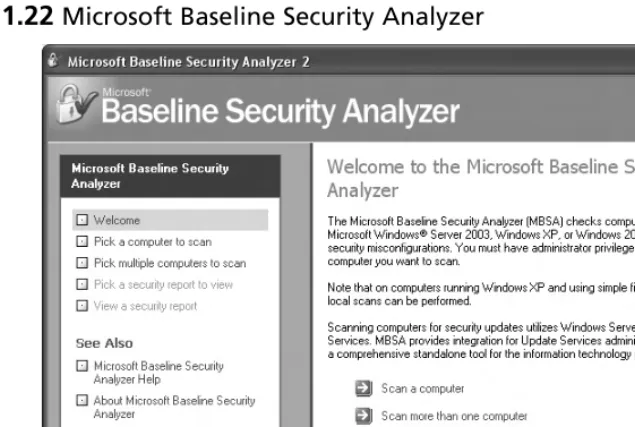 Figure 1.23 Microsoft Baseline Security Scanner Results