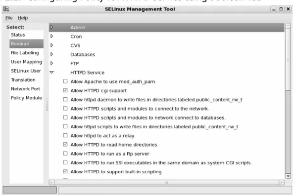 Figure 2.27  Configuring Policy for HTTPD Service using Boolean Tab