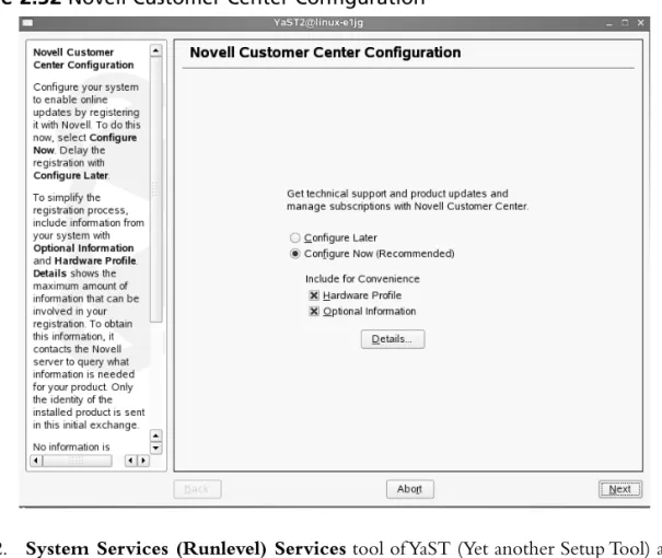 Figure 2.32 Novell Customer Center Configuration 