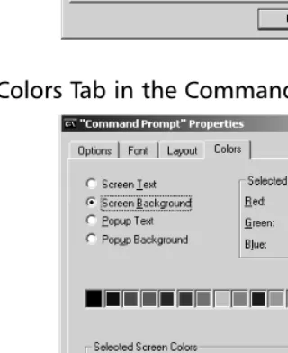 Figure 1.4 The Layout Tab in the Command Shell Properties Window