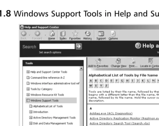 Figure 1.8 Windows Support Tools in Help and Support Center