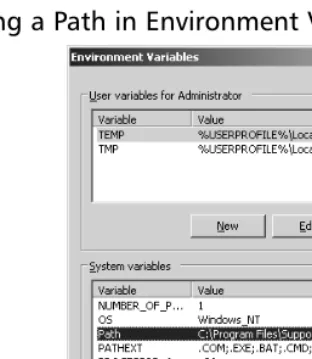 Figure 2.2 Adding a Path in Environment Variables of System Properties