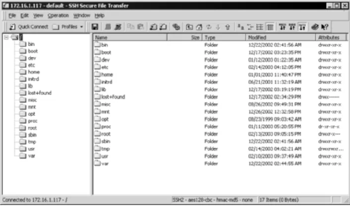 Figure 1.5SFTP client for secure file transfer.