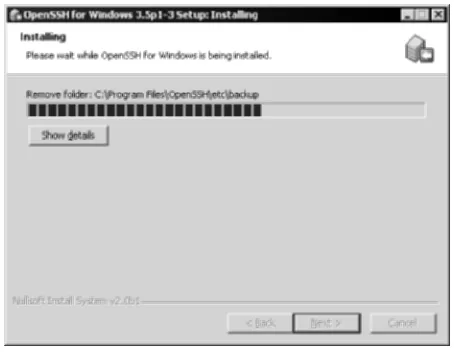 Figure 1.13Installing screen for OpenSSH.
