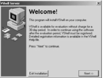 Figure 1.21License screen for Vshell.