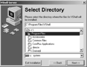 Figure 1.23Destination location folder for the installation of VShell.