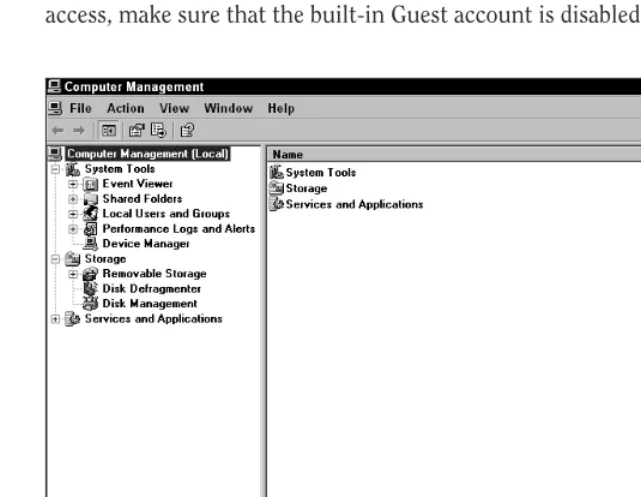 Figure 1-1: The Computer Management utility under Windows XP Professional