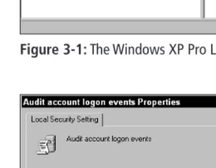 Figure 3-1: The Windows XP Pro Local Security Settings window