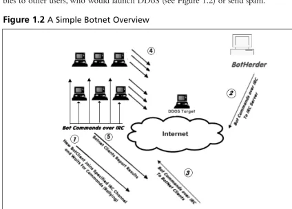 Figure 1.2 A Simple Botnet Overview