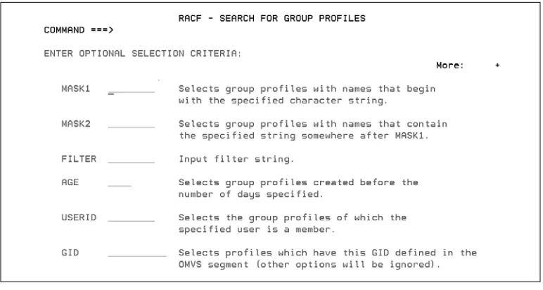 Figure 2.16Group search panel
