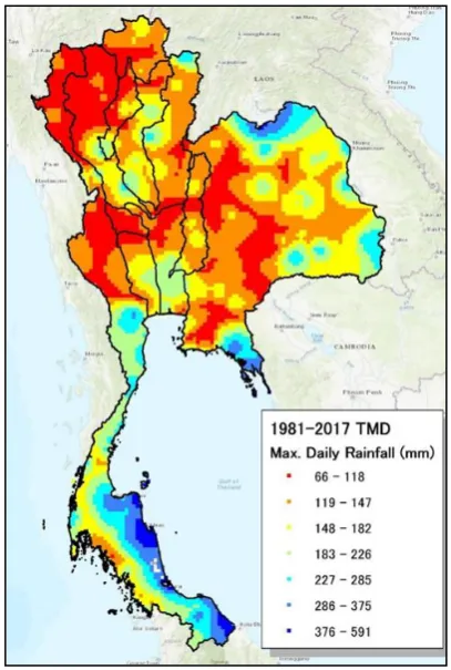 Fig. 3. Standard deviations of monthly rainfall over 37 years (1981–2017). 