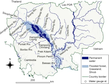 Fig. 1. Major river system in Cambodia.