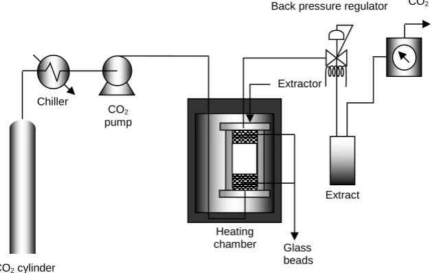 Fig. 1. Typical supercritical CO2 extraction apparatus in laboratory–scale.  