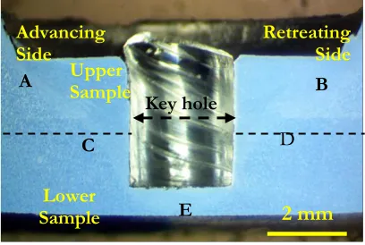 Fig. 3. The positions of the specimen after welding for microstructure investigation.  