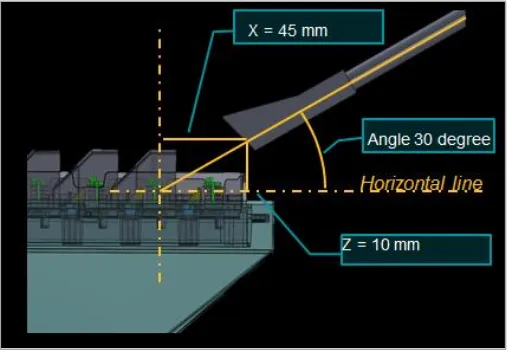 Fig. 7. Schematic view of the air jet nozzle.  