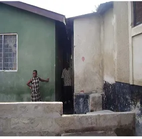 Figure 6. Houses built without setbacks tend to constrain access for solid waste collection