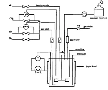 Figure 2.1- Process diagram for fermenter cultures under batch and fed-batch operation.