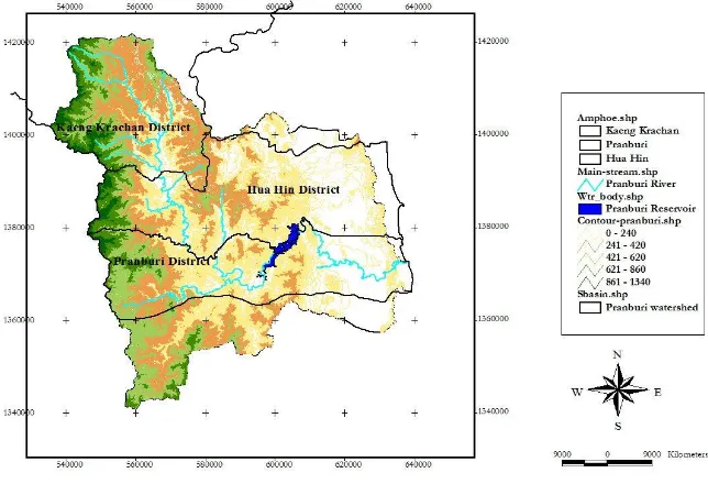 Fig. 1. Pranburi watershed.  