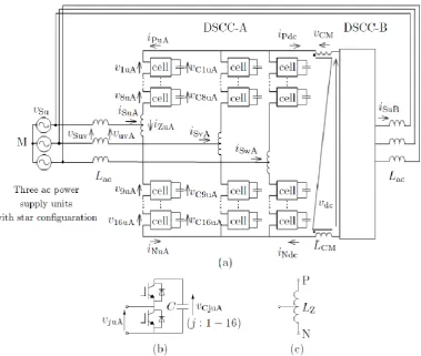 Fig. 2. Circuit configuration for the transformerless DSCC-based BTB system with a cascade of n = 16