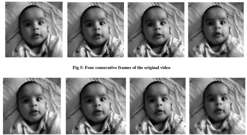 Fig 5: Four consecutive frames of the original video  