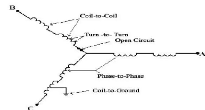 Fig. 4 Graphical Representation of Stator Faults 2) Rotor Faults