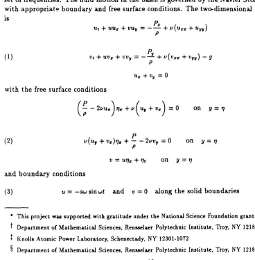 Fig. 1 set with for small oscillation amplitudes when the forcing frequency is close to a discrete of frequencies