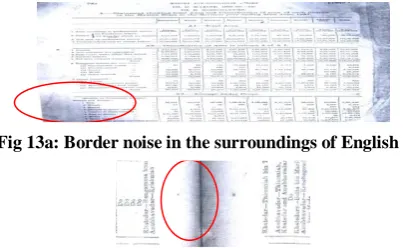 Fig 13a: Border noise in the surroundings of English                                        document   