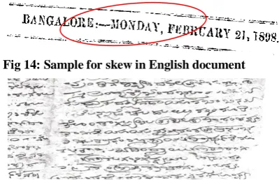 Fig 14: Sample for skew in English document                        