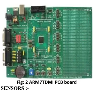 Fig: 2 ARM7TDMI PCB board SENSORS 