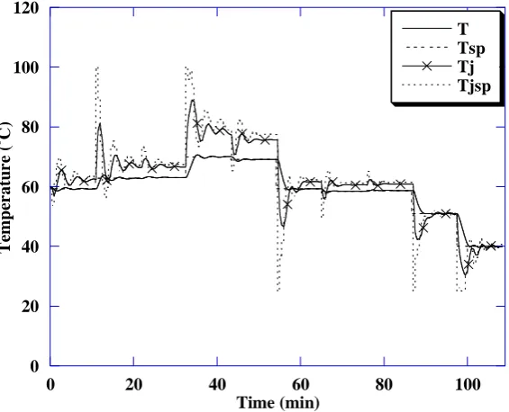 Fig. 6. Temperature profile for the optimization problem 2.  