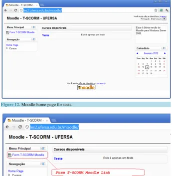 Figure 12. Moodle home page for tests.                                                