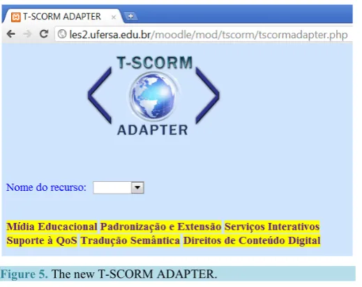 Figure 4. T-SCORM extension architecture. Source: Improved adaptation from (Silva et al., 2012)