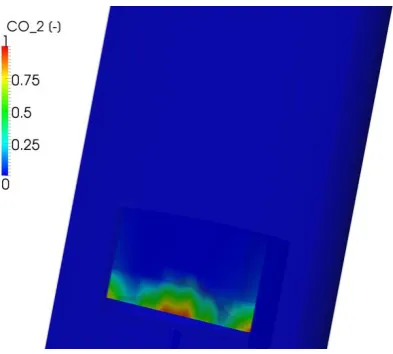 Fig. 11. CaCO3 mass for each particle of the sample at t=7600 s.  