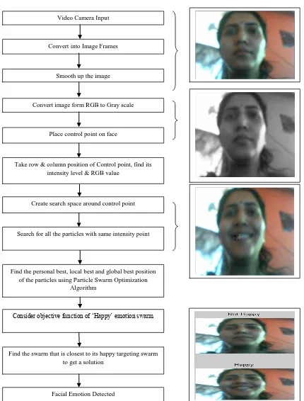 Figure 2: Flow chart for the Facial Emotion Recognition system using PSO 