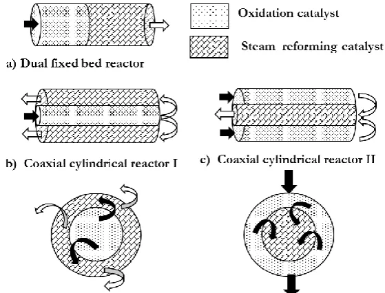 Fig. 8. Autothermal reactor schemes [49].  