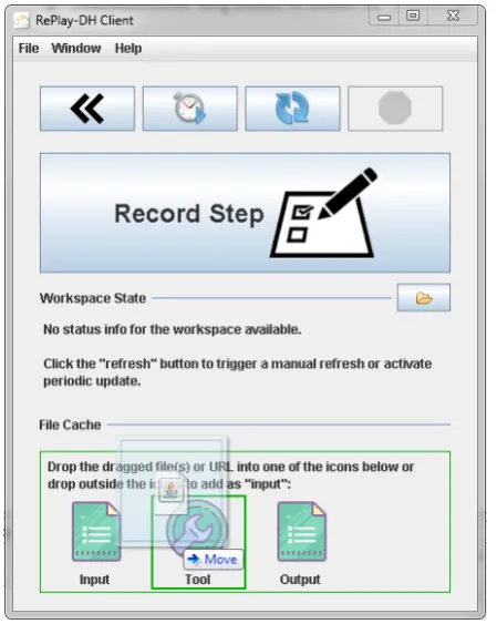 Figure 2: Phases in the process of registering resources (a) and their metadata (b) during a workﬂow step, marking themfor later (c) and then ﬁnally recording the step itself (d).