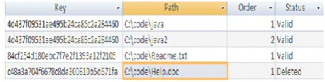 Figure 4 represents a view of a hash index table.  