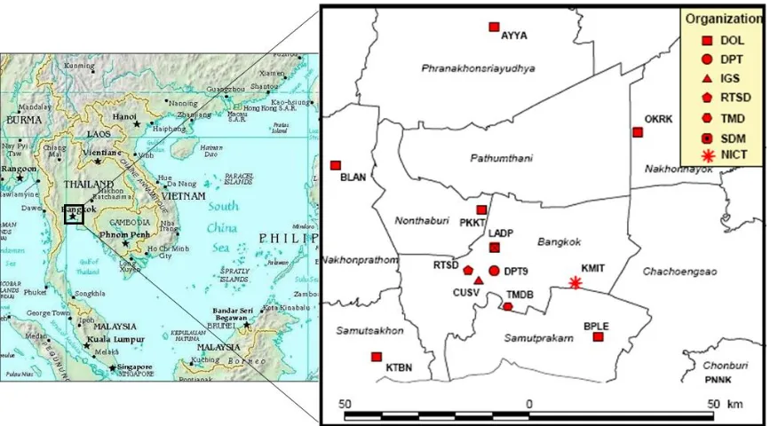 Fig. 1. The location of CGPS stations used in this research  