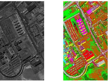 Figure 3. DC Mall: Comparison between original image and map produced by proposed method